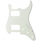 Musiclily Pro 11 Holes Round Corner HH Strat Pickguard 2 Humbuckers for American/Mexican Fender Standard Stratocaster Electric Guitar, 3Ply Aged White 