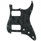 Musiclily Pro 11 Holes Round Corner HH Strat Pickguard 2 Humbuckers for American/Mexican Fender Standard Stratocaster Electric Guitar, 4Ply Black Pearl