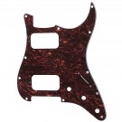 Musiclily Pro 11 Holes Round Corner HH Strat Pickguard 2 Humbuckers for American/Mexican Fender Standard Stratocaster Electric Guitar, 4Ply Red Tortoise