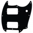 Musiclily Pro 9 Holes Round Corner HH Guitar Pickguard 2 Humbuckers for Squier Bullet Series Mustang Electric Guitar, 3Ply Black