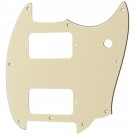 Musiclily Pro 9 Holes Round Corner HH Guitar Pickguard 2 Humbuckers for Squier Bullet Series Mustang Electric Guitar, 3Ply Cream
