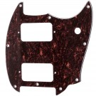 Musiclily Pro 9 Holes Round Corner HH Guitar Pickguard 2 Humbuckers for Squier Bullet Series Mustang Electric Guitar, 4Ply Red Tortoise
