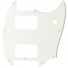 Musiclily Pro 9 Holes Round Corner HH Guitar Pickguard 2 Humbuckers for Squier Bullet Series Mustang Electric Guitar, 3Ply White