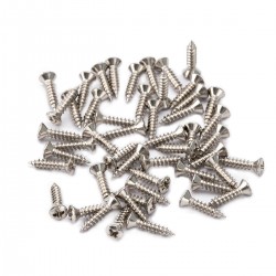 Musiclily Ultra 2.8x12.3mm Stainless Steel Pickguard Mounting Screws for Fender Stratocaster Telecaster Electric Guitar or Bass,Nickel(Set of 50)