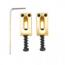 Musiclily Pro 10.5mm Modern Style Saddles for Strat Style Electric Guitar Wilkinson M Series Bridge, Gold (Set of 2)