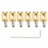 Musiclily Ultra 10.5mm Modern Style Brass Saddles for Strat/Tele Style Electric Guitar, Gold (Set of 6)