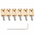Musiclily Ultra 11.2mm Modern Style Brass Saddles for Vintage Strat Style Electric Guitar, Original Color (Set of 6)