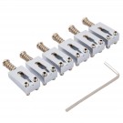 Wilkinson 10.8mm Stainless Steel Saddles for Wilkinson WVP Tremolo Bridge and Import Strat Style Electric Guitar, Chrome (Set of 6)