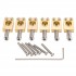 Musiclily Ultra 10.5mm Brass PRS Style Tremolo Bridge Saddles for Strat Style Electric Guitar, Gold (Set of 6)