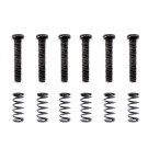 Musiclily Pro Metric M3x16mm Steel Saddle Intonation Screws and Springs Set for Import Strat Style Electric Guitar Tremolo Bridge, Black (Set of 6)