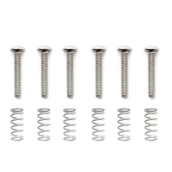 Musiclily Pro #4-40X5/8" Stainless Steel Saddle Intonation Screws and Springs Set for Fender Strat Style Electric Guitar Tremolo Bridge (Set of 6)
