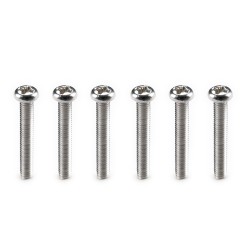 Musiclily Pro Metric M3X20mm Stainless Steel Saddle Intonation Screws for Import Tele Style Electric Guitar Bridge,Original Color (Set of 6)