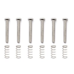 Musiclily Pro Metric M3x20mm Stainless Steel Saddle Intonation Screws and Springs Set for Import Tele Style Electric Guitar Bridge, Original Color (Set of 6)