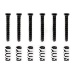 Musiclily Pro Metric M3x20mm Steel Saddle Intonation Screws and Springs Set for  Import Tele Style Electric Guitar Bridge, Black (Set of 6)