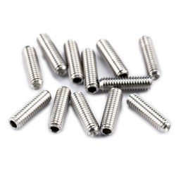 Musiclily Pro Metric M3X10mm Stainless Steel Saddle Height Screws for Import Strat Tele Style Electric Guitar Bridge,Original Color (Set of 12)