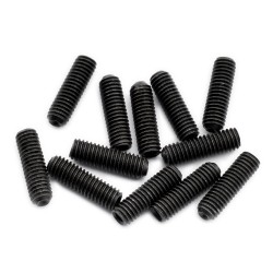 Musiclily Pro Metric M3X10mm Steel Saddle Height Screws for Import Strat Tele Style Electric Guitar Bridge, Black (Set of 12)